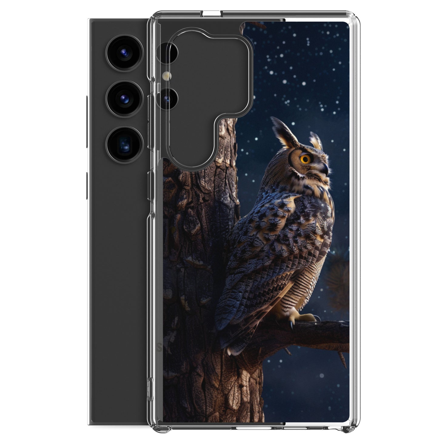 Great Horned Owl Perched at Night 2 Clear Case for Samsung®