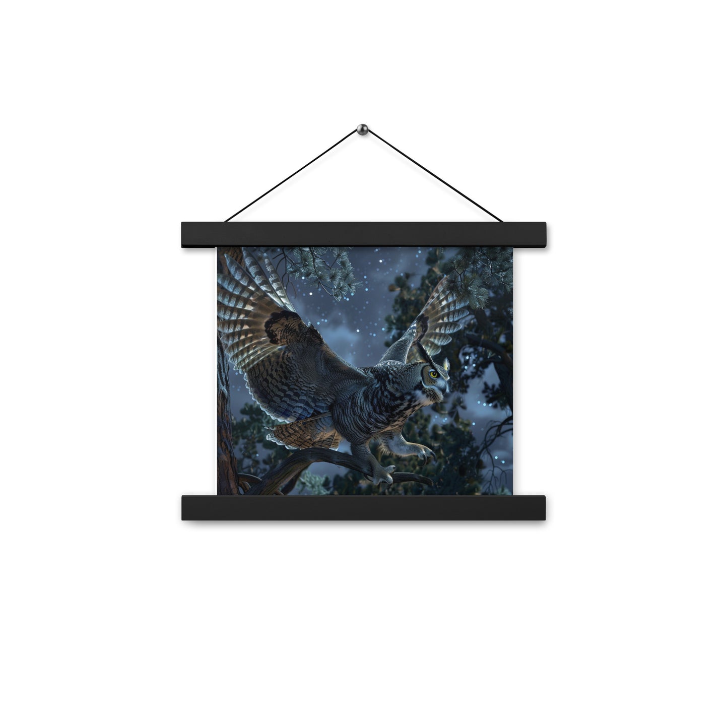 Great Horned Owl Poster with hangers