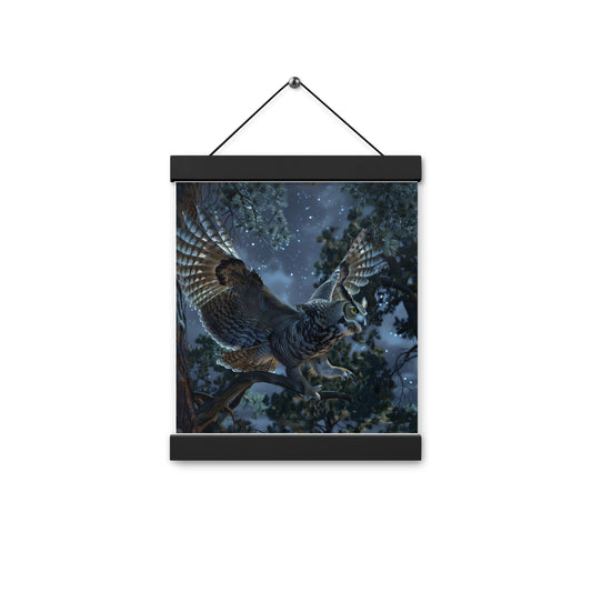 Great Horned Owl Poster with hangers